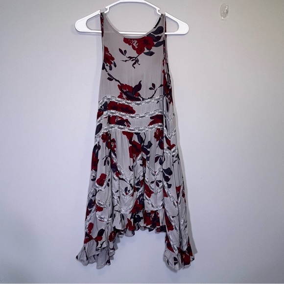 Free People Voile Trapeze Slip Dress Floral Lace Boho Size XS - Picture 8 of 11